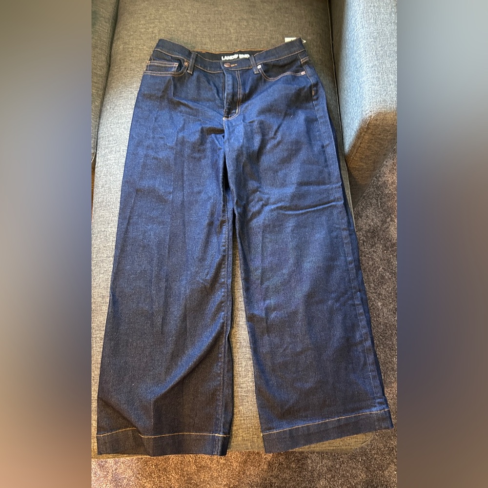 Lands’ End wide leg jeans. New with tags. Size 10/petite.